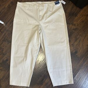 Old Navy Pixie High Rise Khaki Chino Ankle Pants Tan Stretch Womens Plus Size 22